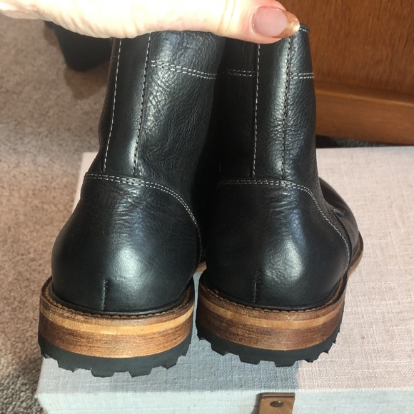 NWOT Warfield and Grand Simms ll black leather lace up boot 9 - Picture 4 of 7